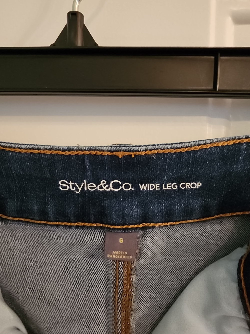 Style & Co. Wide Leg Crop Jeans - Dark Blue